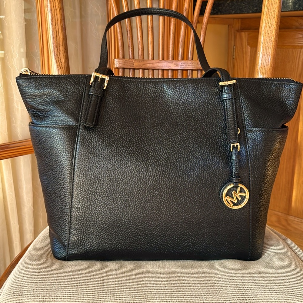 Michael Kors black leather bag